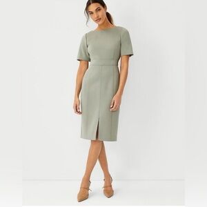 Ann Taylor Seamed Sheath Dress Mountain Rosemary Size 8T